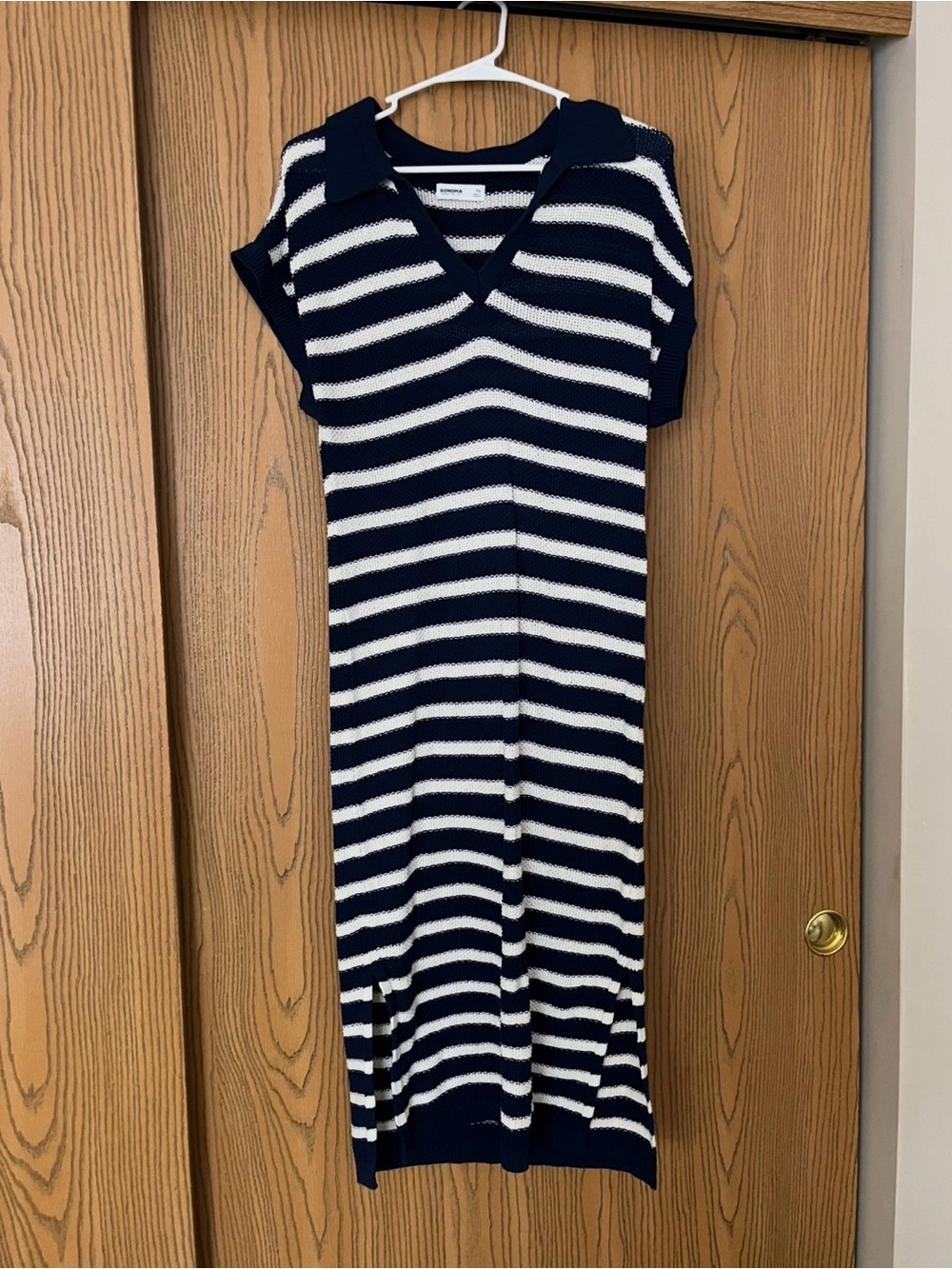 Women’s Crochet striped Sonoma goods for life short sleeve midi dress size small